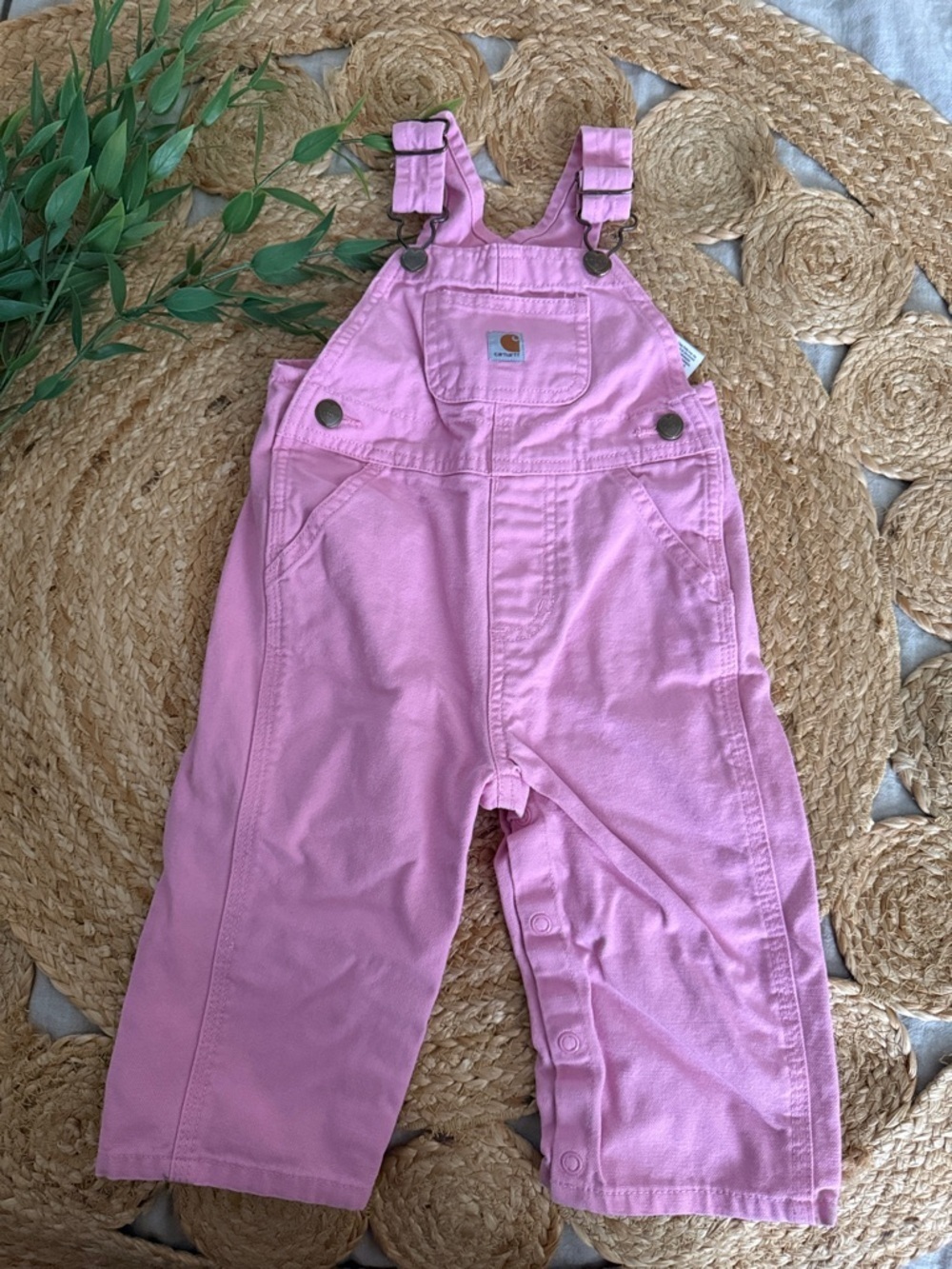Carharrt Pink Baggy Overall. Size 12M